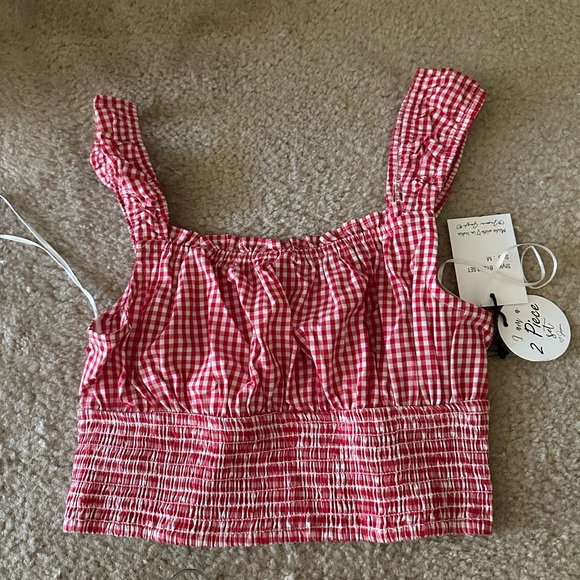 Red Gingham Two piece skirt and tank - Picture 7 of 10